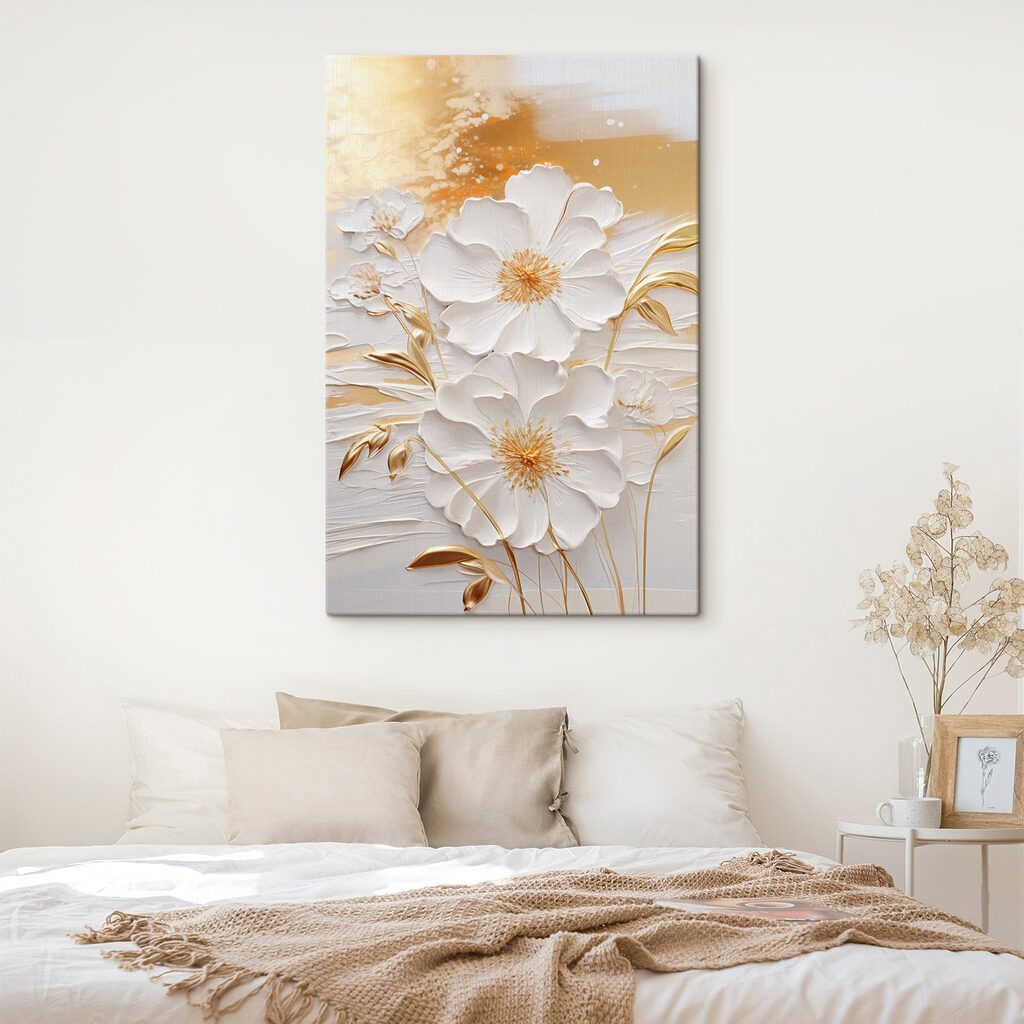 Flores brancas e ouro — interior 1