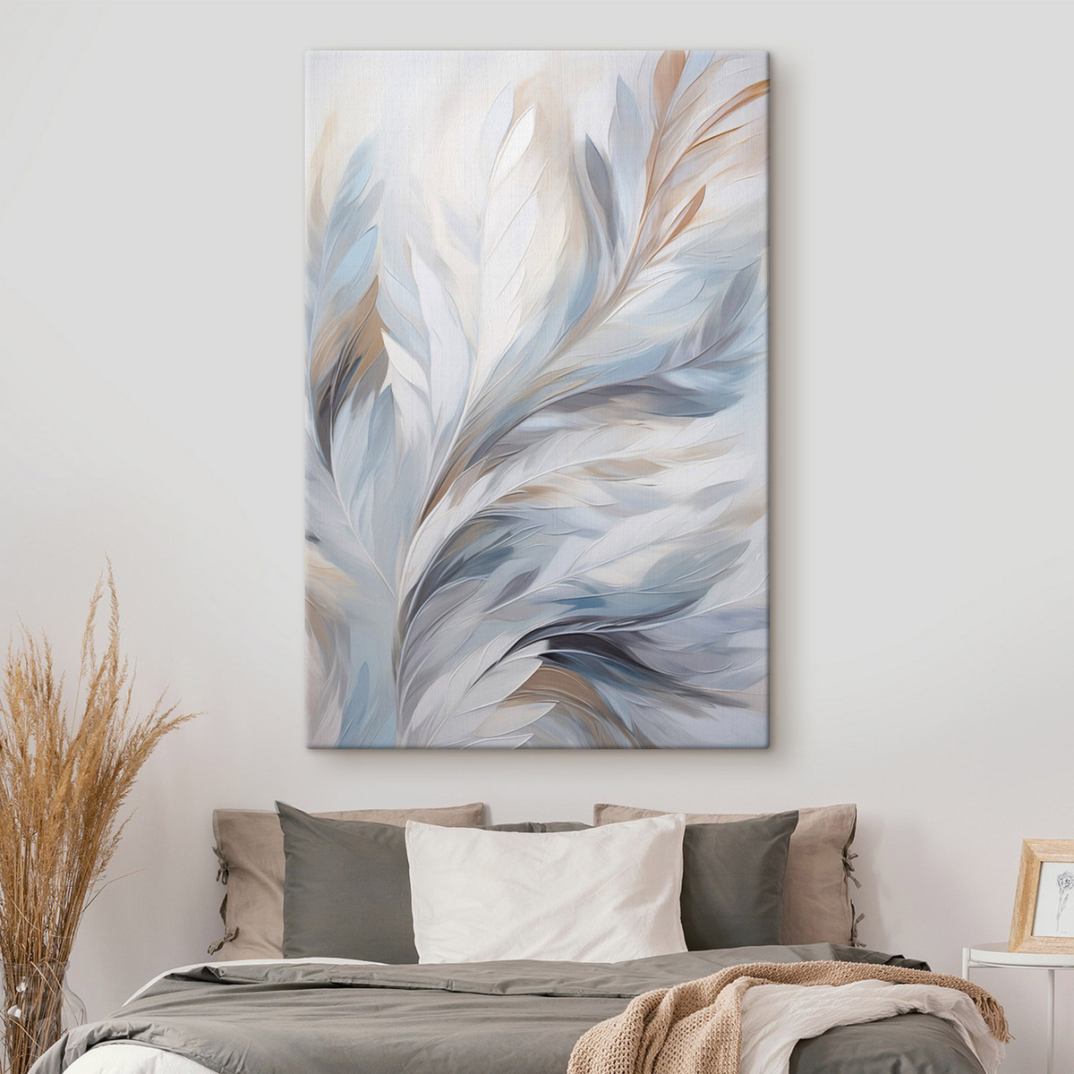 Penas azul-claro e castanho — interior 1
