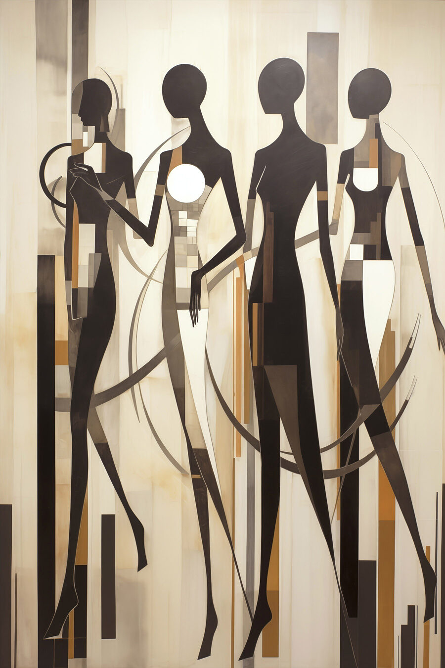 Quatro figuras riscadas — design completo