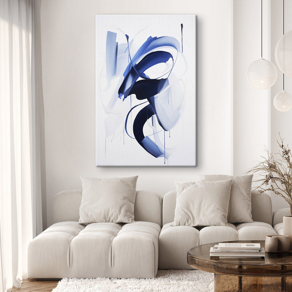 Laços azuis sobre branco — interior 1