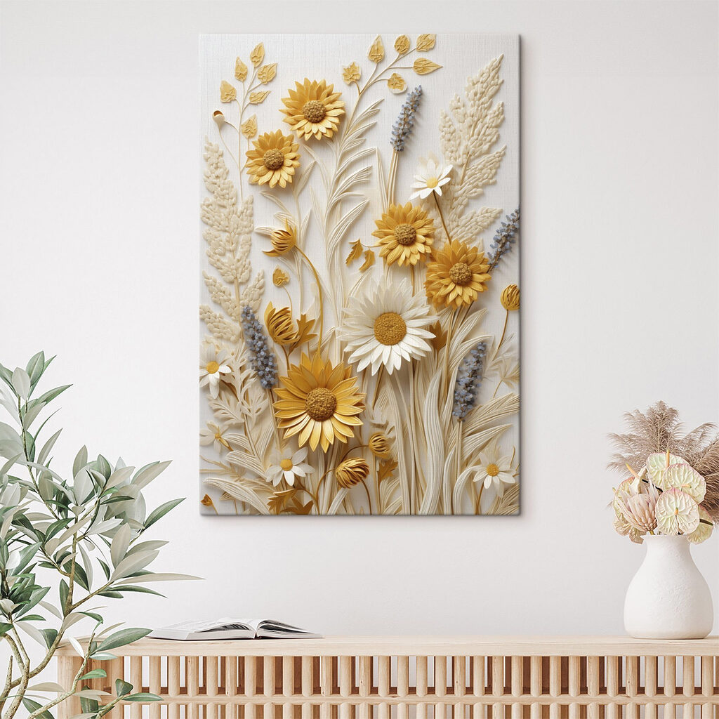 Gramíneas bege e flores — interior 2