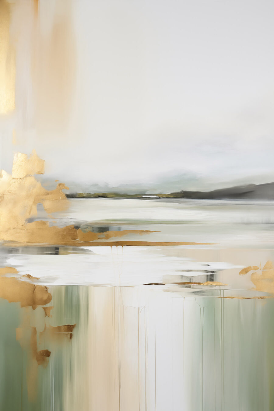 Margem dourada e reflexo — design completo
