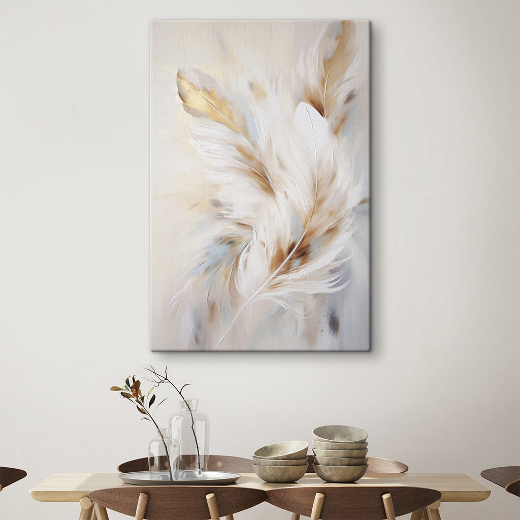 Penas brancas com dourado — interior 2