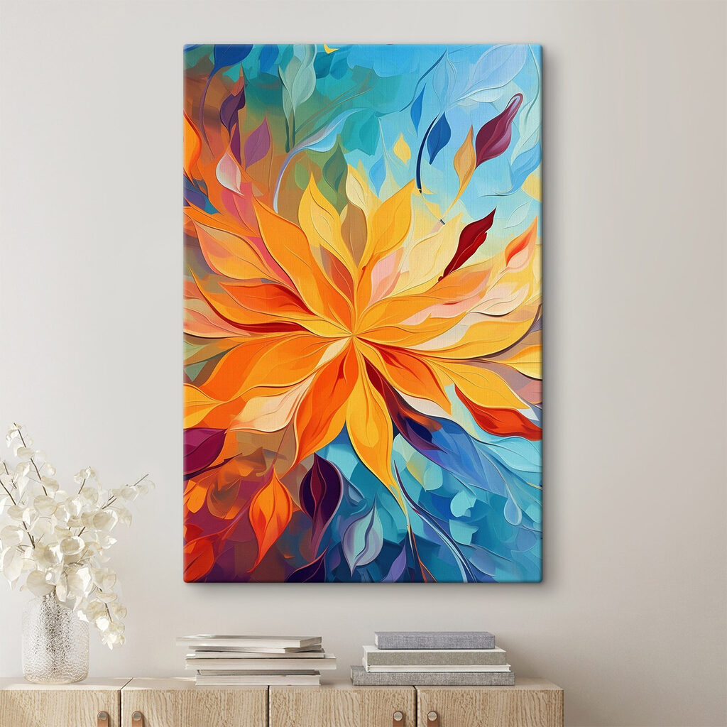 Folhas coloridas em leque — interior 1