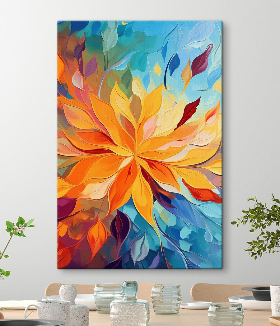 Folhas coloridas em leque — interior 2