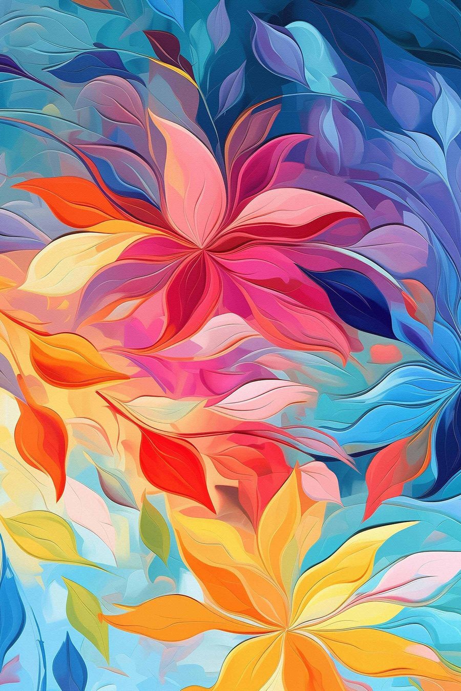 Flor abstrata em pintura — design completo