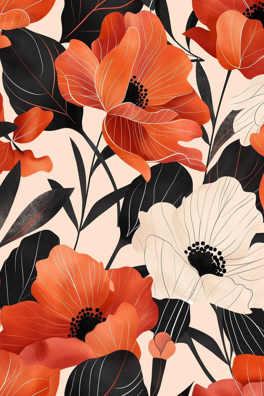 Flores grandes e coloridas — design completo