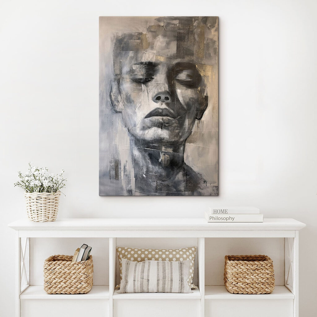 Olhar fechado entre manchas — interior 2