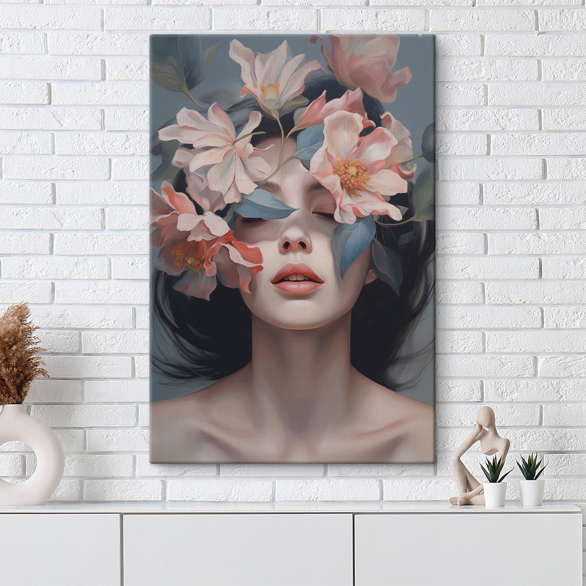 Retrato feminino com flores — interior 1