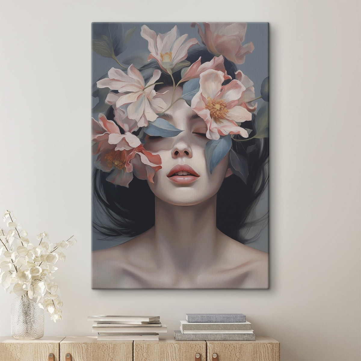 Retrato feminino com flores — interior 2