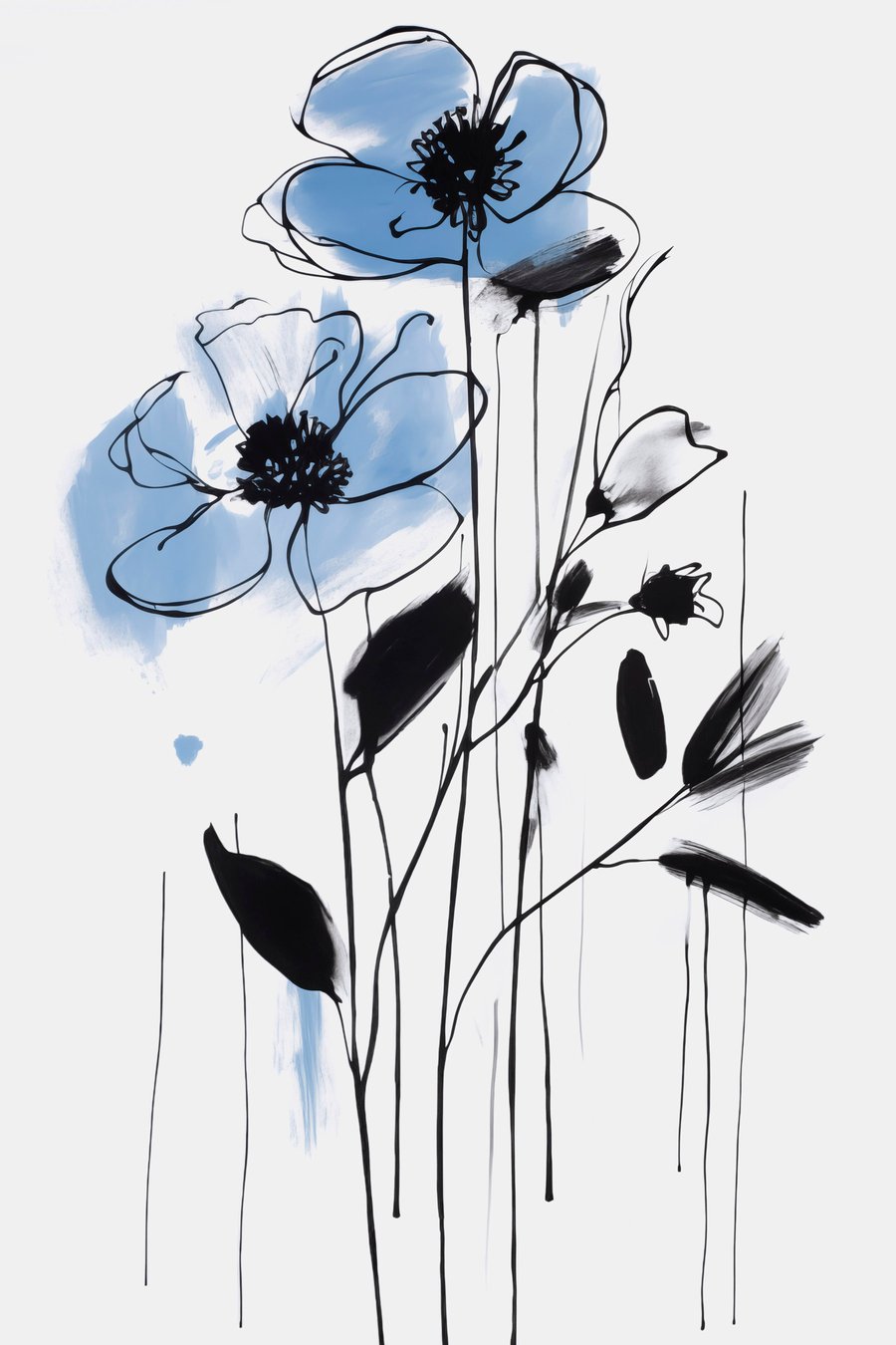 Abstração com flores — design completo