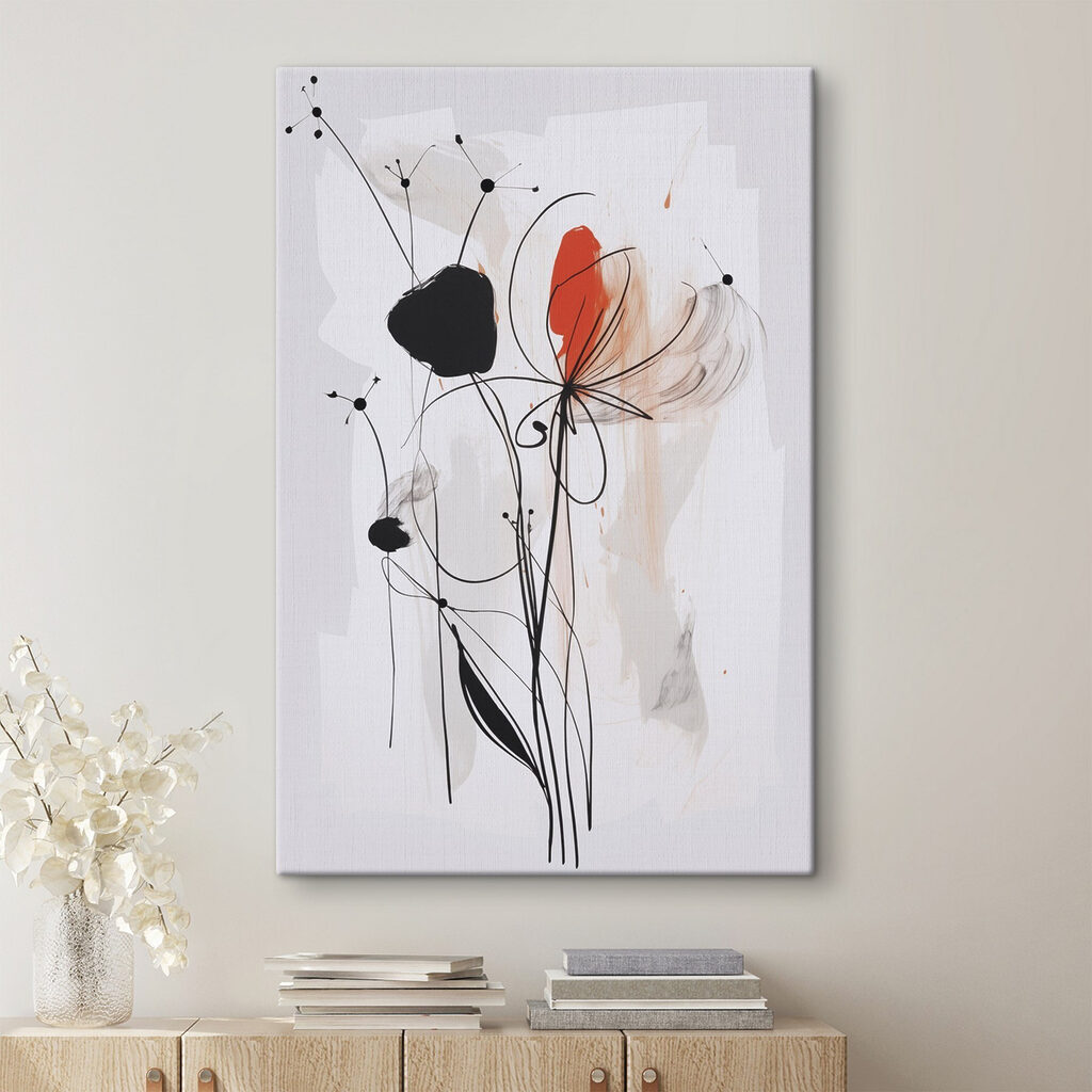 Flores pretas com tinta — interior 2