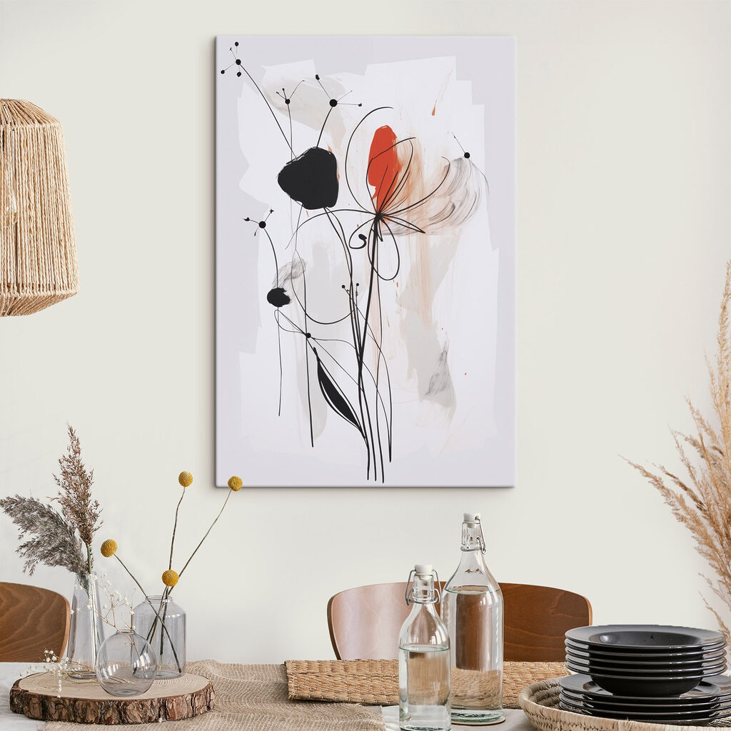 Flores pretas com tinta — interior 1