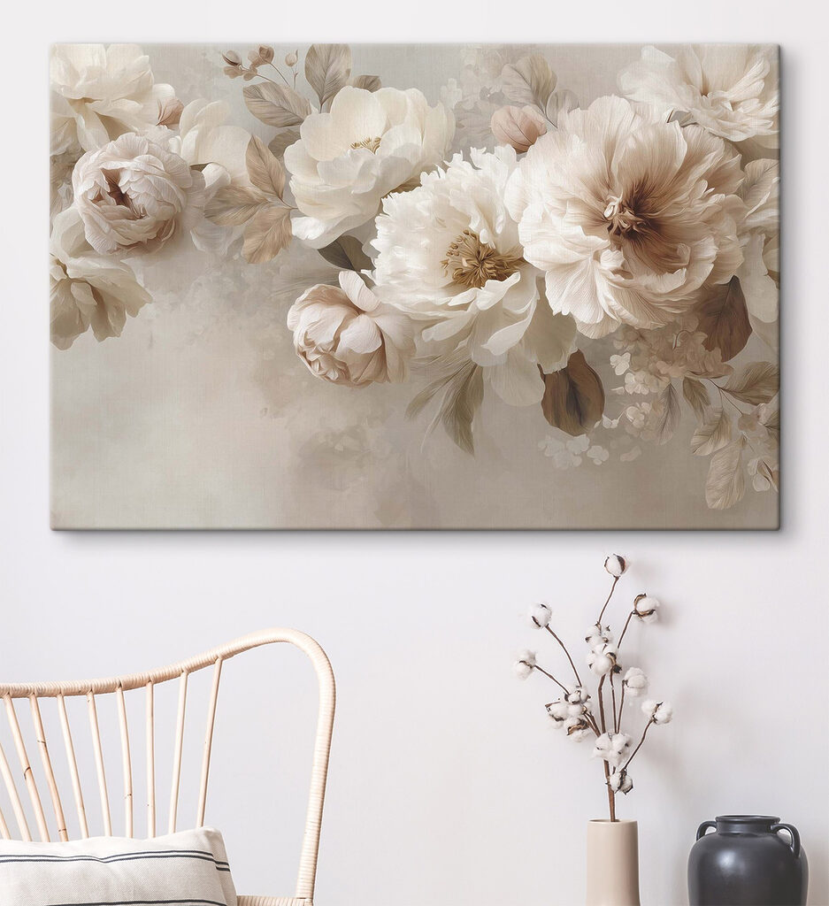 Flores cremosas em névoa — interior 2