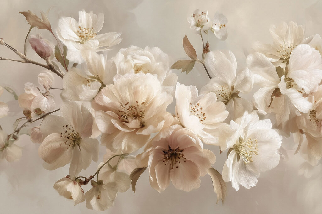 Ramos de flores cremosas — design completo