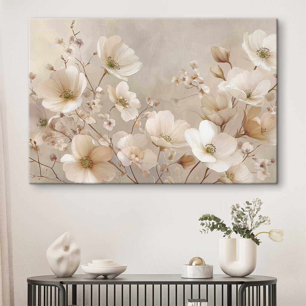 Flores brancas sobre areia — interior 2