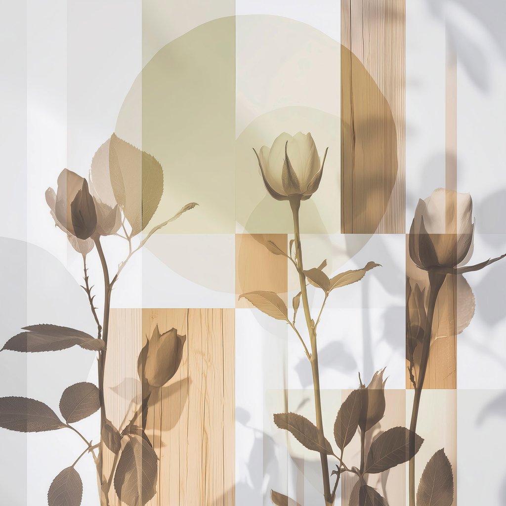 Abstração floral e geométrica — design completo