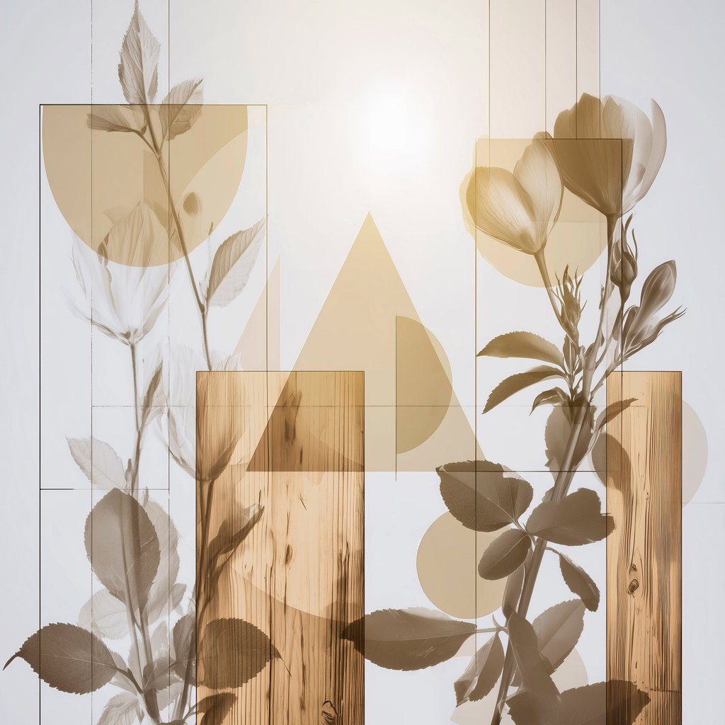 Abstração floral e geométrica — design completo