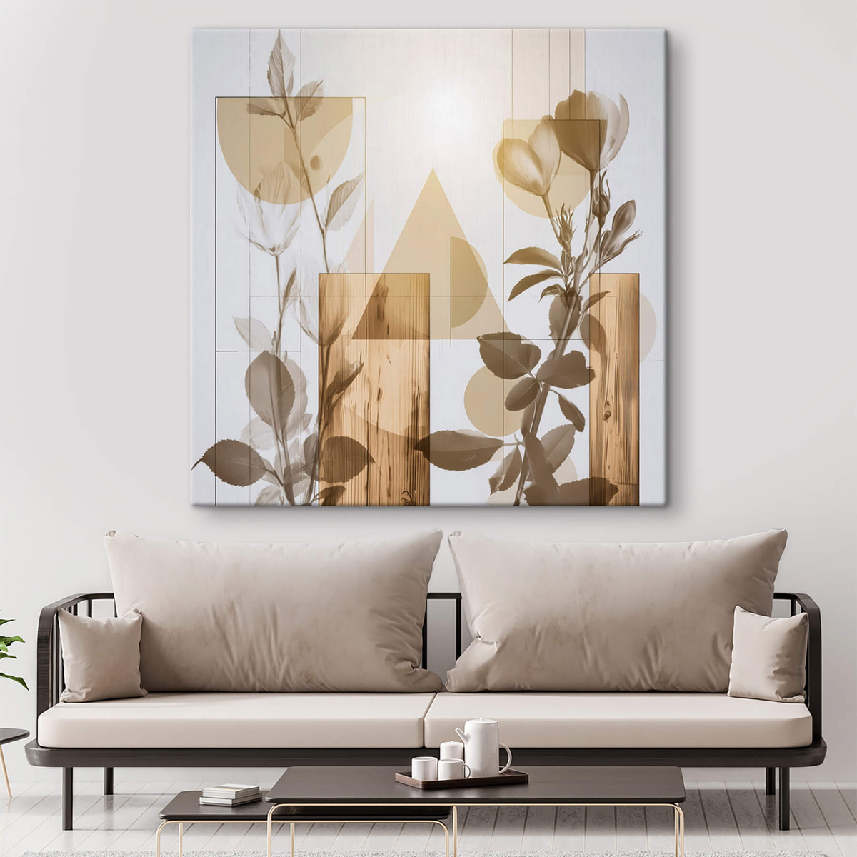 Abstração floral e geométrica — interior 1