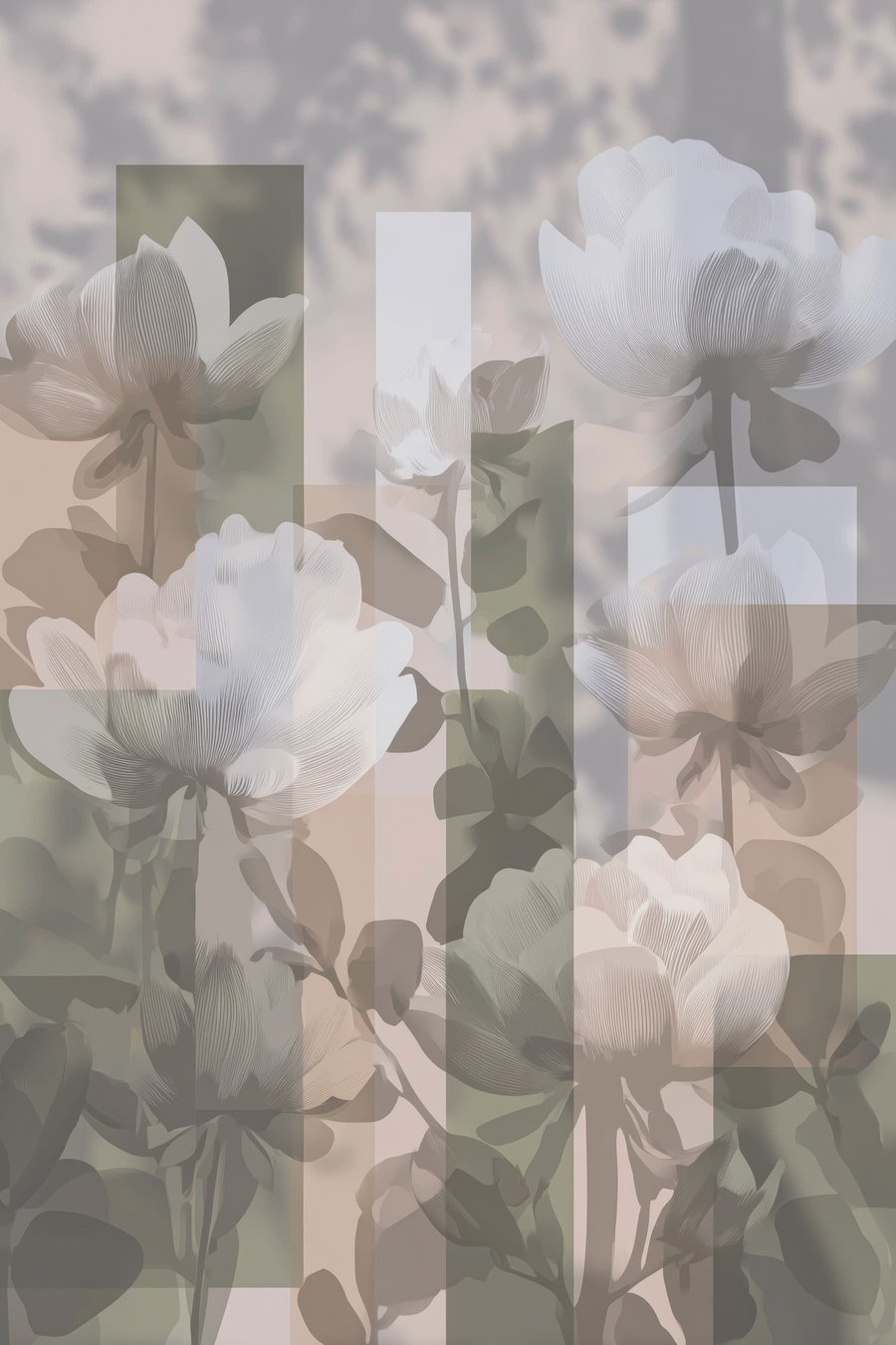 Abstração com flores — design completo