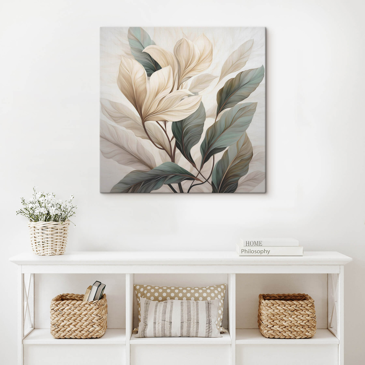 Flores com folhas — interior 1