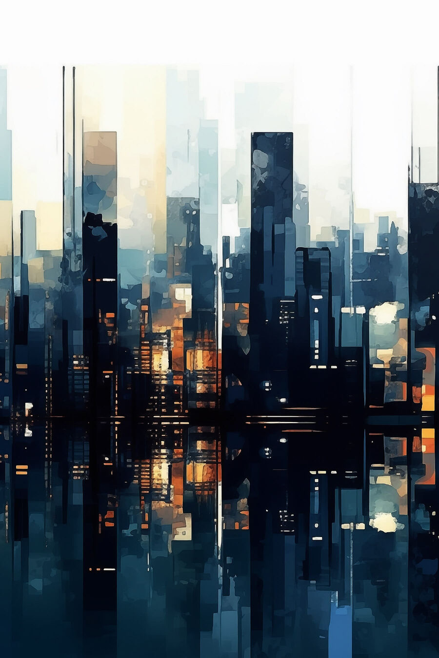 Cidade noturna em laranja — design completo