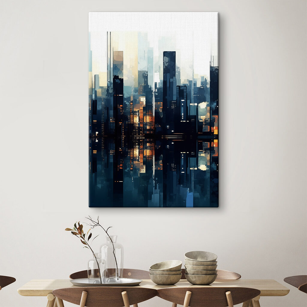 Cidade noturna em laranja — interior 1