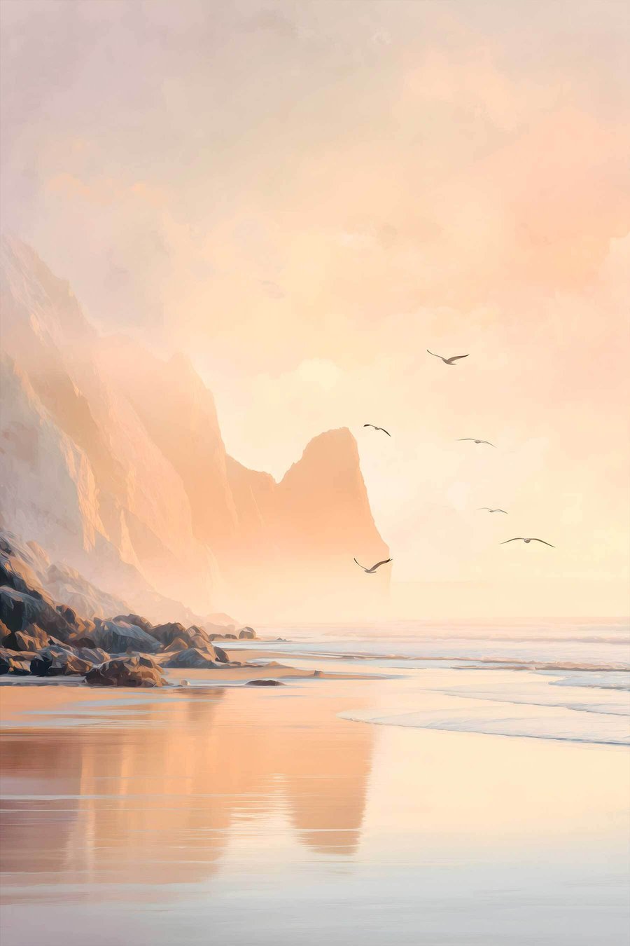 Oceano ao amanhecer — design completo