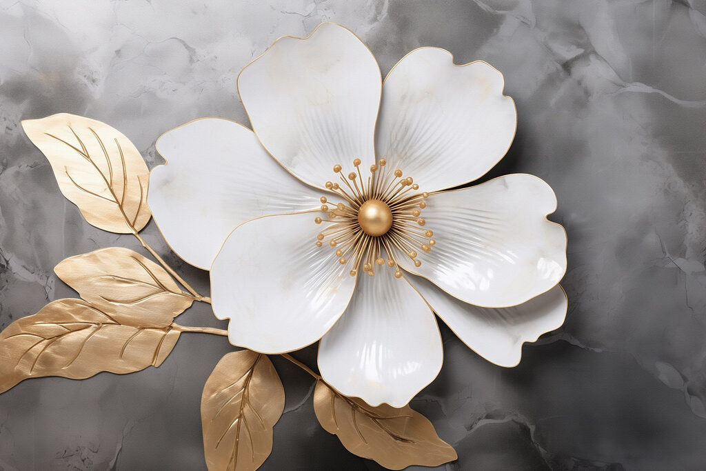 Flor e folhas claras — design completo