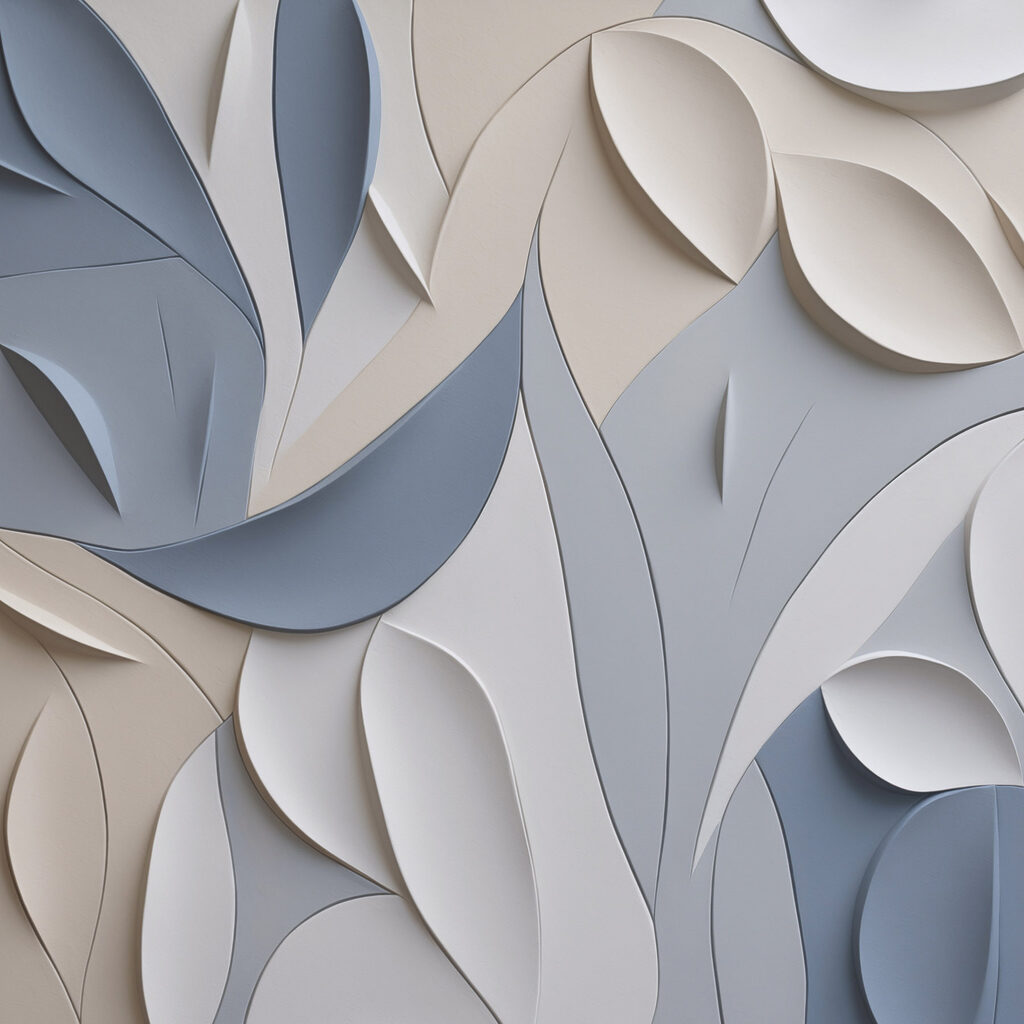Folhas em dobras azul-acinzentadas — design completo