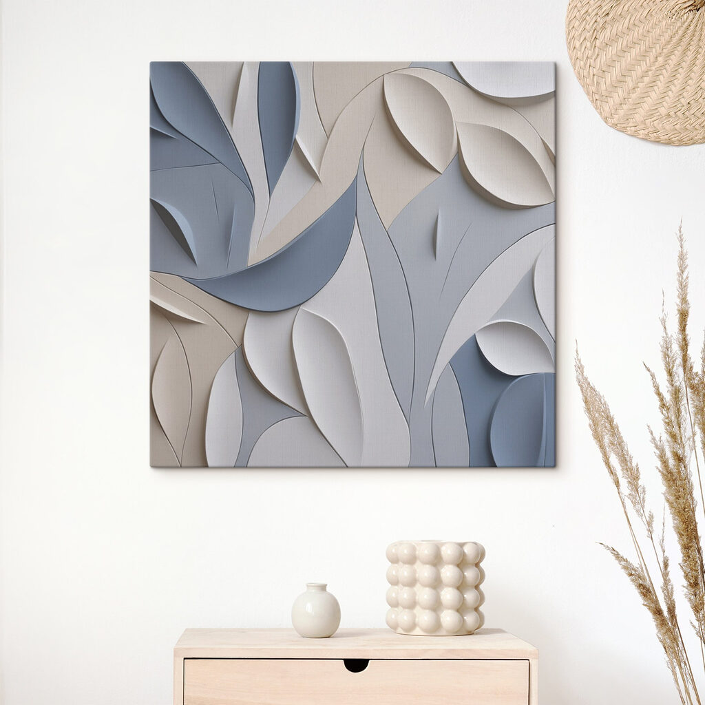 Folhas em dobras azul-acinzentadas — interior 1