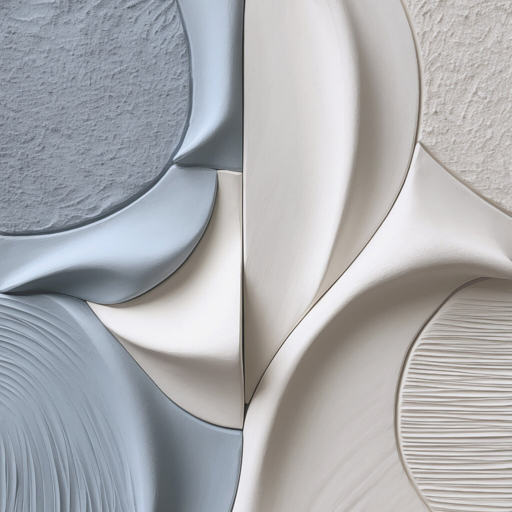 Curvas brancas sobre planos — design completo