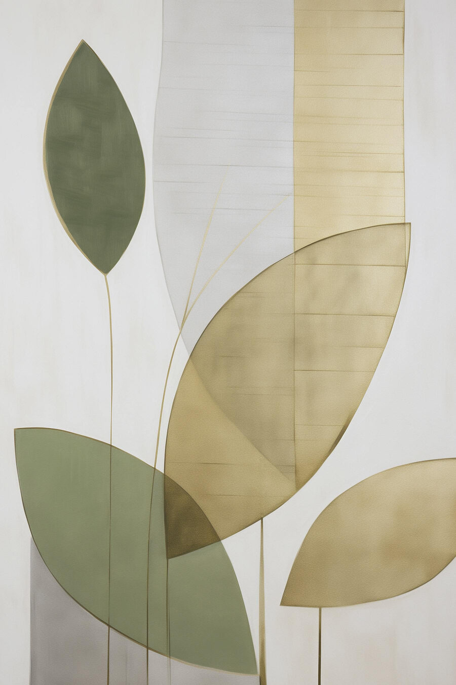 Folhas verdes sobre dourado — design completo