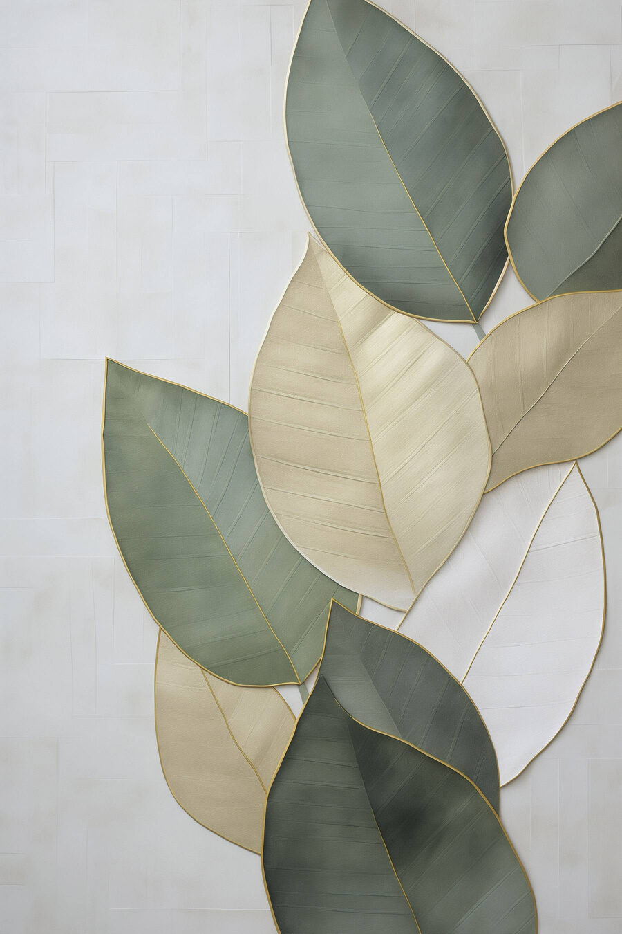 Folhas verdes sobrepostas — design completo