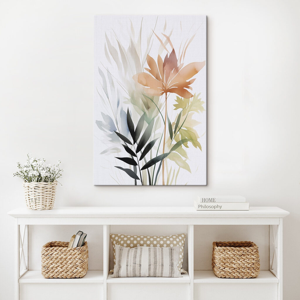 Flor laranja entre folhas — interior 2