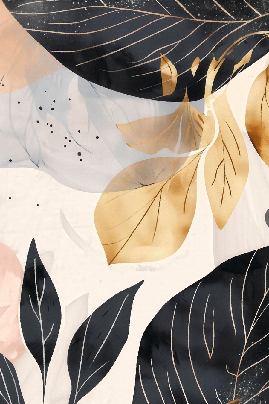 Ramos e folhas abstratos — design completo