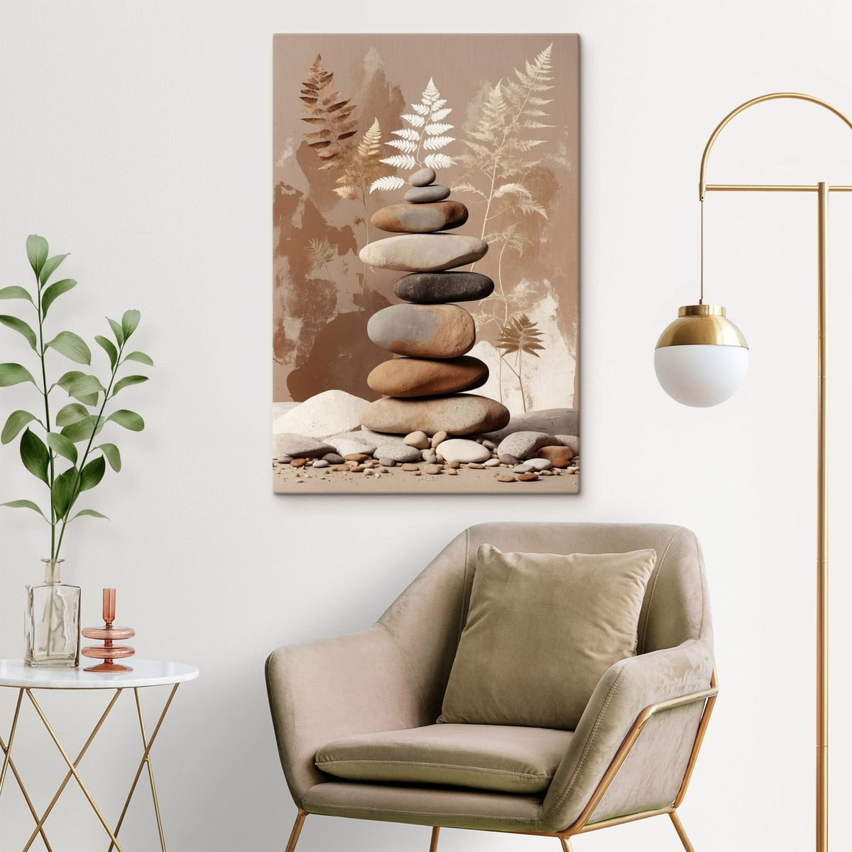 Pedras lisas empilhadas — interior 5