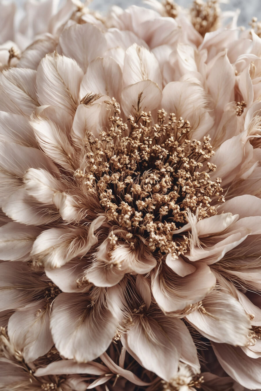 Flor creme com estames — design completo