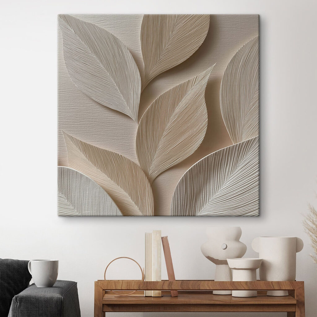 Folhas bege com nervuras — interior 2