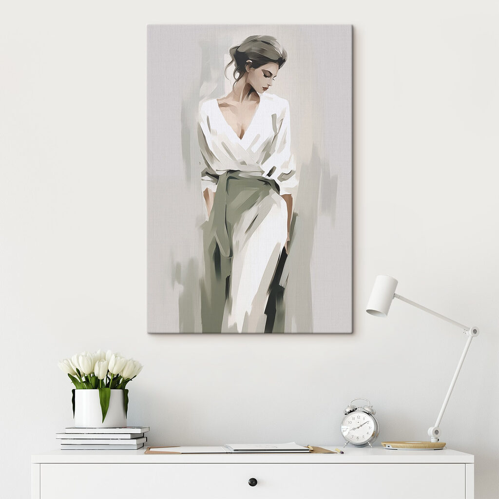 Blusa branca e verde — interior 1