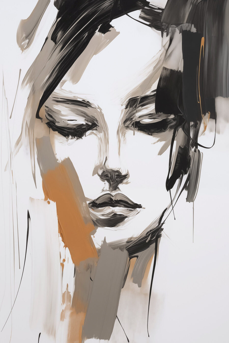 Mulher com traço ocre — design completo