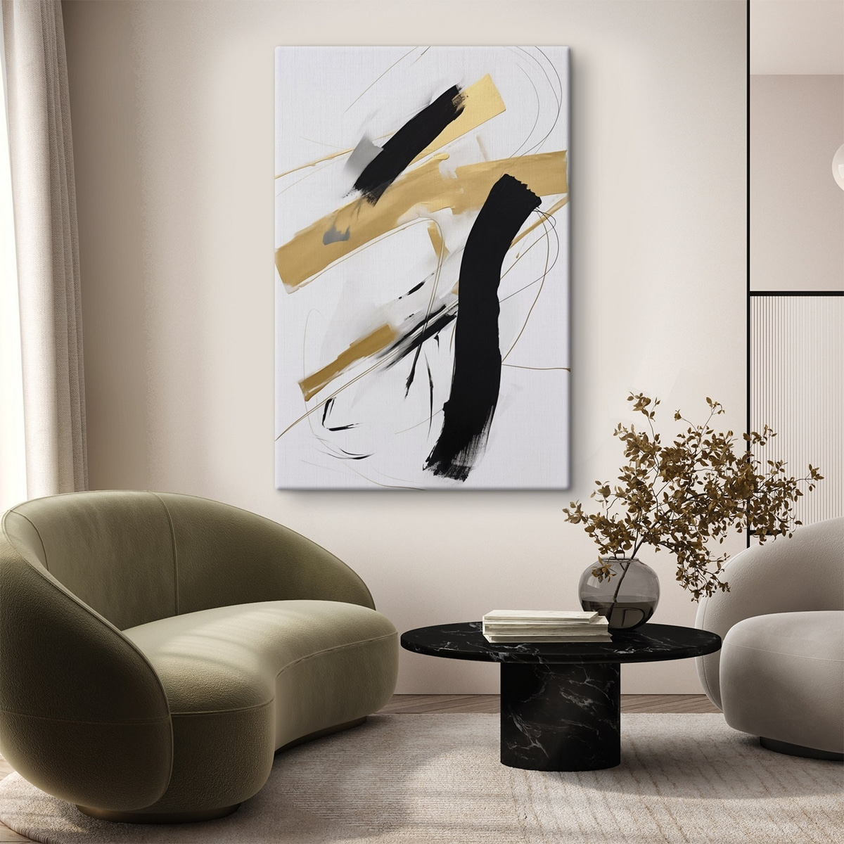 Composição abstrata caótica — interior 1