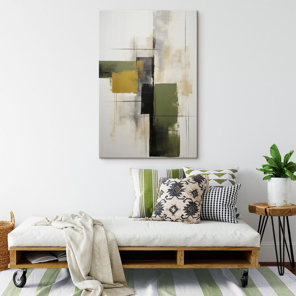 Blocos verdes com ocre — interior 1