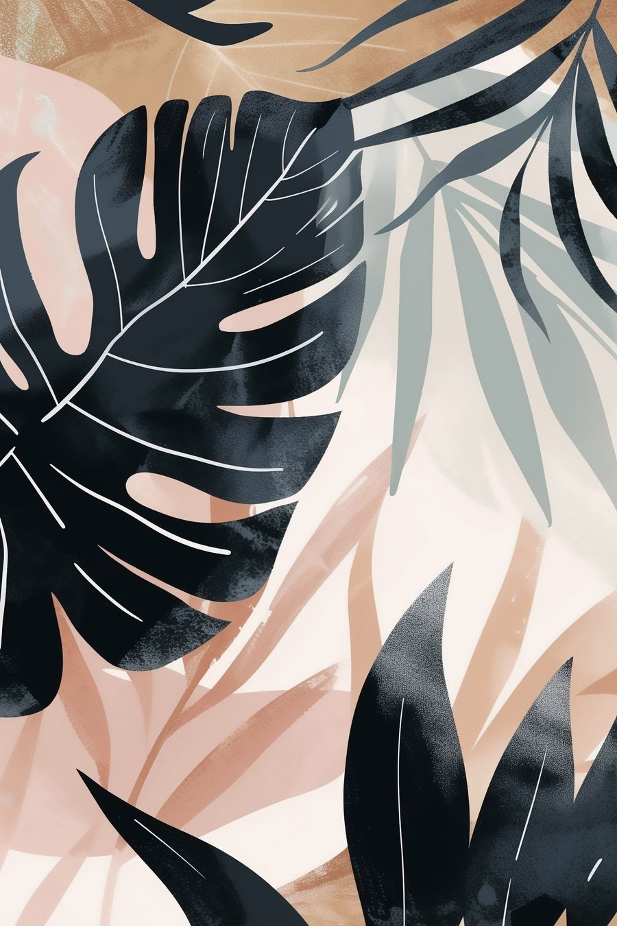 Folhagem e ramos tropicais — design completo