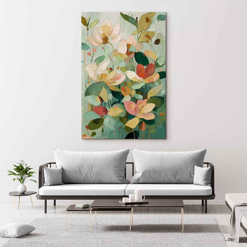 Flores entre folhas redondas — interior 1