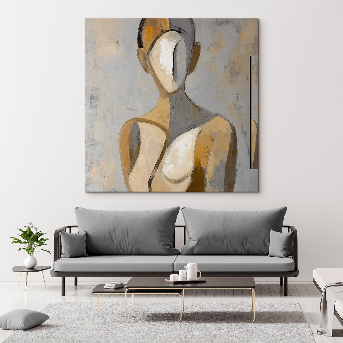 Figura em tons sóbrios — interior 1