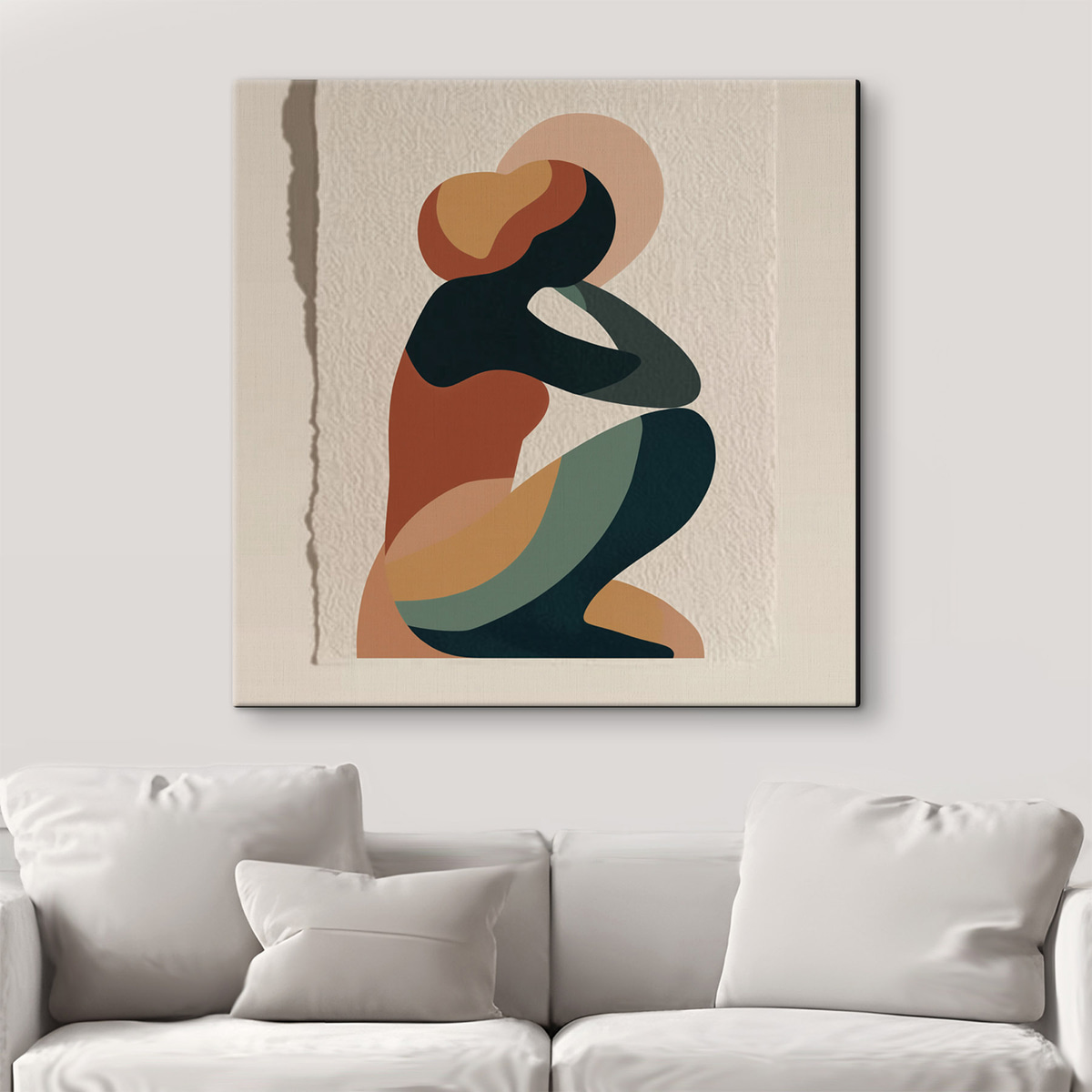 Figura humana sentada num interior