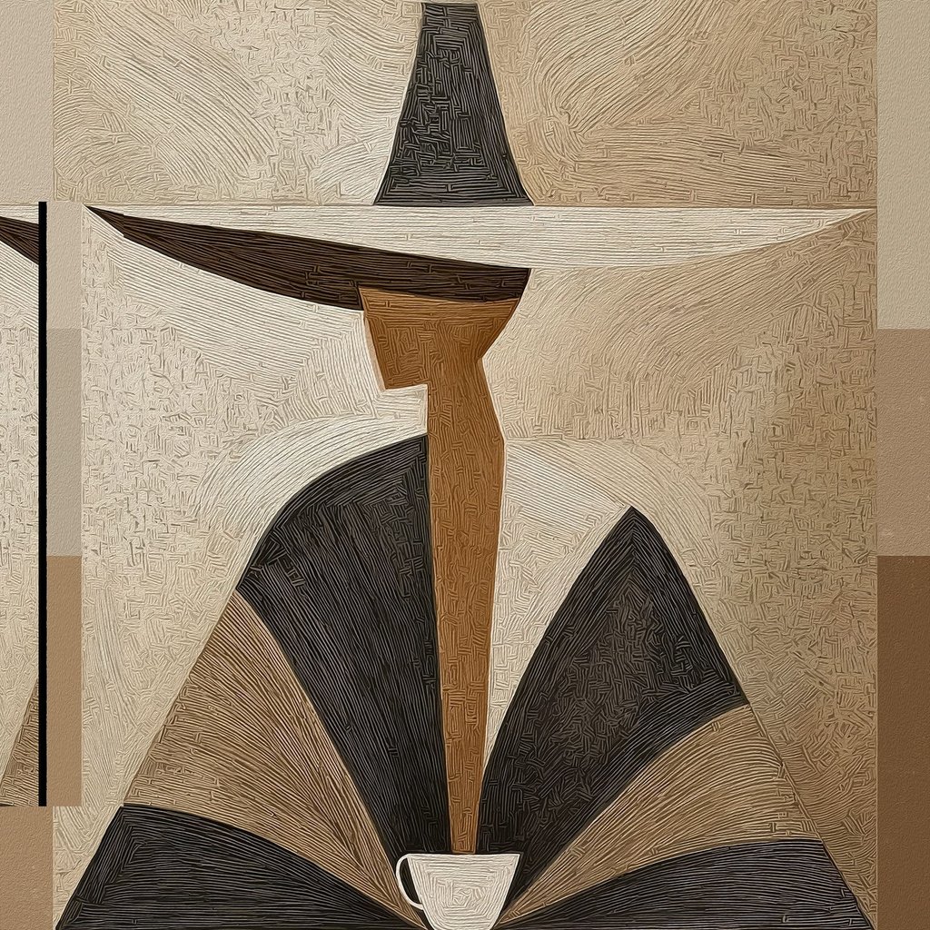 Retrato abstrato com chapéu — design completo