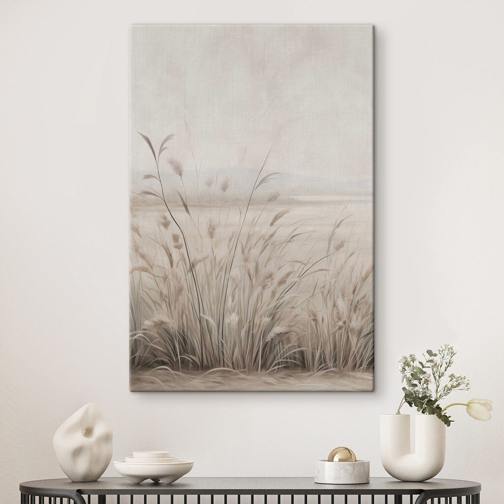 Gramíneas sob céu pálido — interior 1