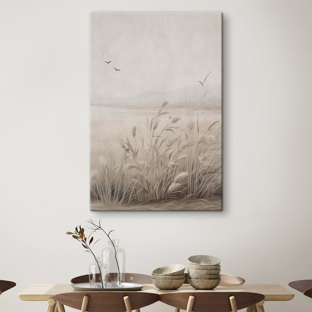 Aves sobre hastes bege — interior 2